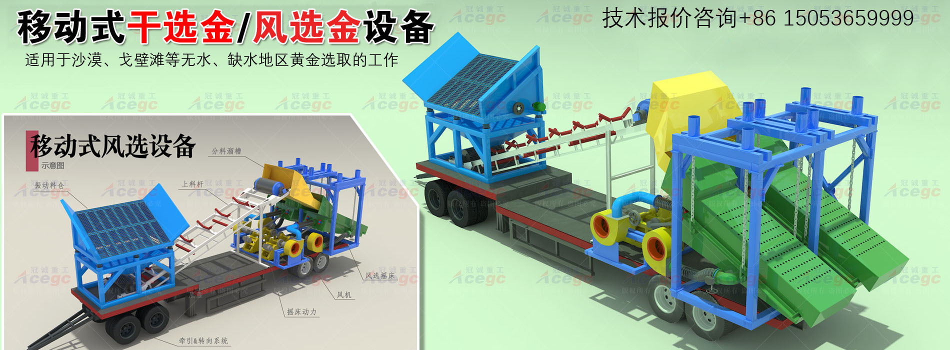 移動式干選金風(fēng)選金設(shè)備